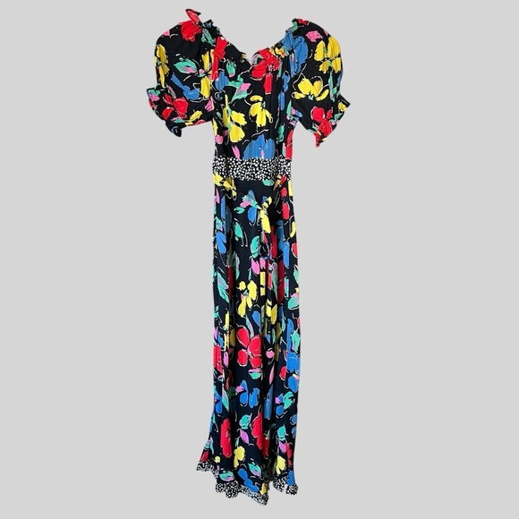 RIXO Dresses & Skirts - RIXO X Target Black Floral Off the Shoulder Puff Sleeve Maxi Dress.